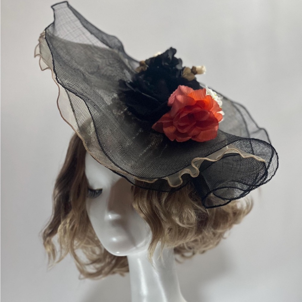 Elegant Black and Orange Fascinator (NWOT)